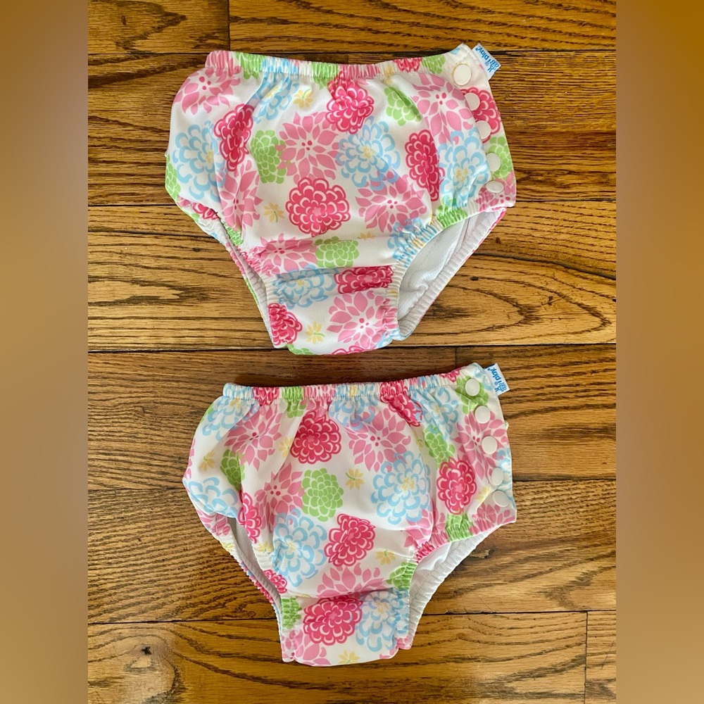 Green Sprouts Floral Kids Swim Diaper Cover Bundle - 4T